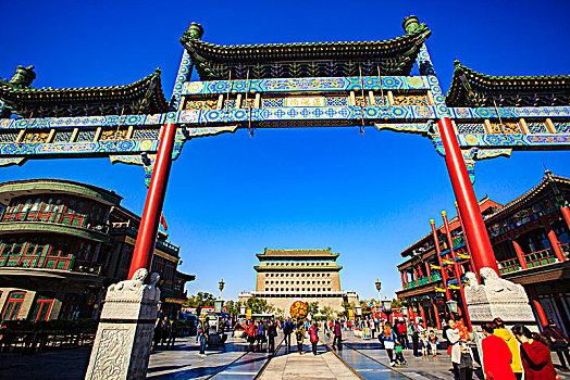 北京正阳桥牌楼图片
