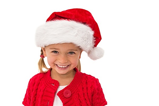 可爱,小女孩,穿,圣诞帽