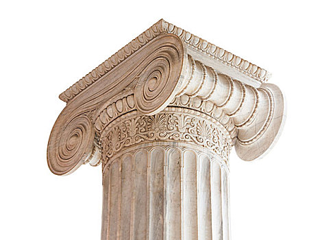 古典,柱子,白色背景