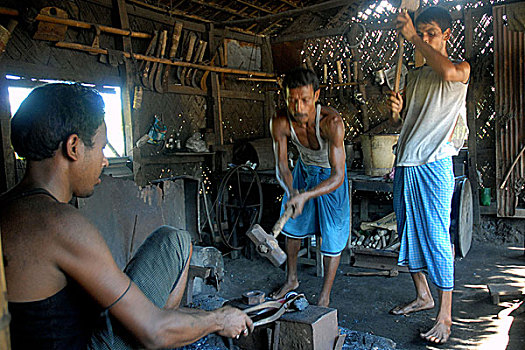 手艺人,制作,器具,厨房,器物,工作间,孟加拉,八月,2007年