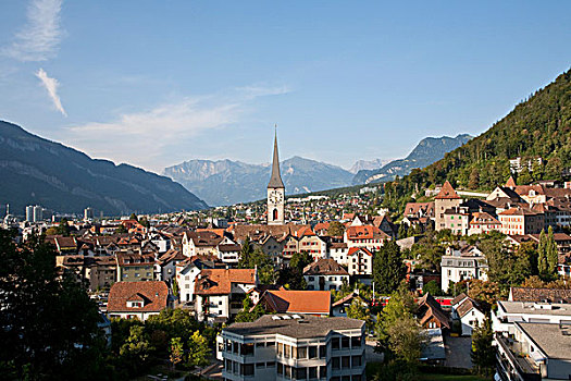 风景,库尔,城镇风光,瑞士,欧洲