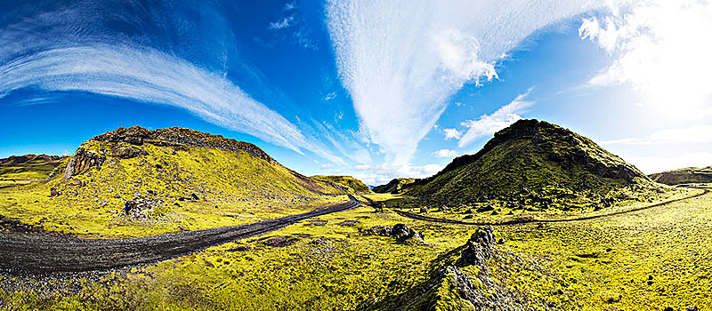 道路,山,高地,南方,区域,冰岛,欧洲