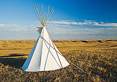 圆锥形帐篷,西部,草原国家公园,萨斯喀彻温,加拿大