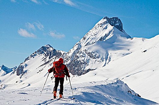 滑雪,阿尔卑斯山,上方,圣莫里兹