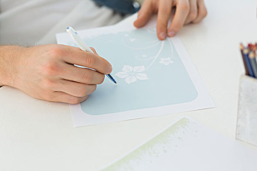 設(shè)計師,繪畫,花,設(shè)計