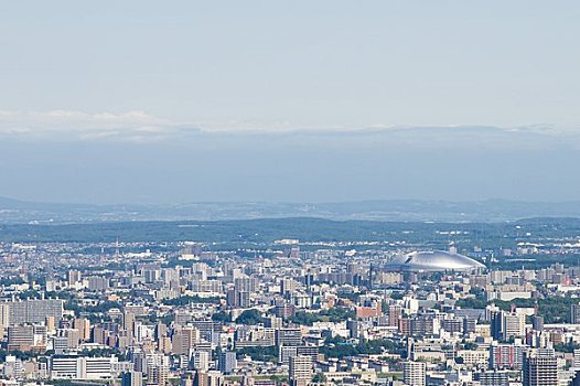 上面,跳台滑雪,坡道,山