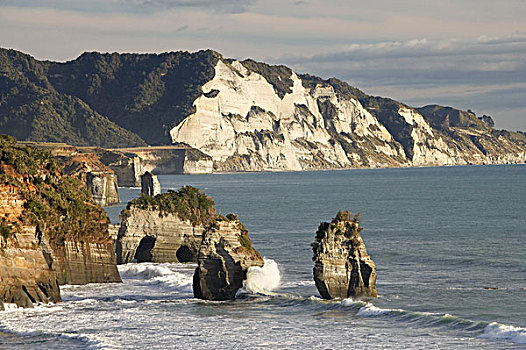 三姐妹山,白色,悬崖,塔拉纳基,北岛,新西兰