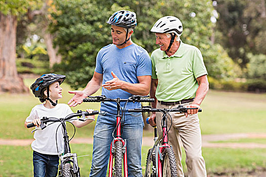 高兴,家庭,自行车,公园