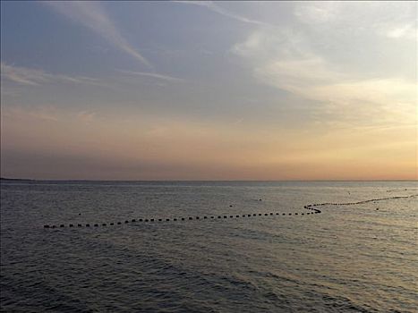 波罗的海,渔网,日落,西海岸,岛屿,瑞典
