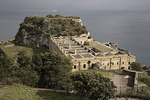 老,堡垒,科孚岛,希腊