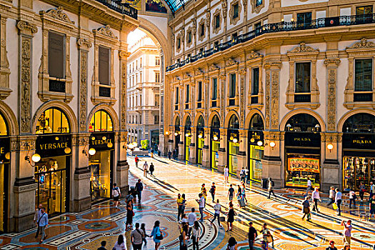 商业街廊,米兰,伦巴第,意大利