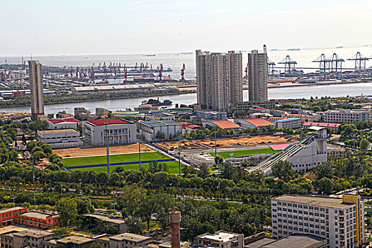 秦皇岛,城市,建筑,码头,海边,港口,房子,高楼,足球学校,运动基地