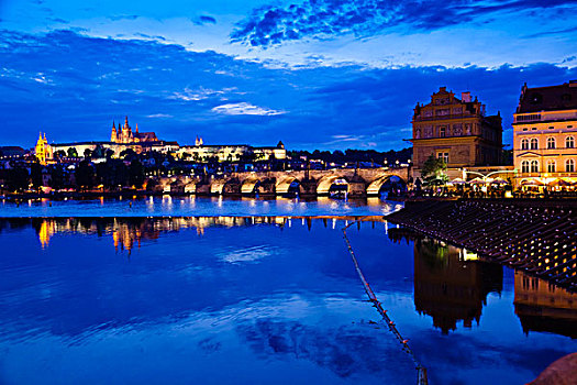 布拉格城堡,黄昏,布拉格,捷克共和国