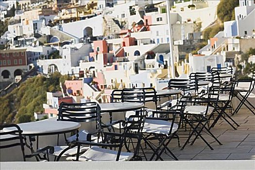 空椅子,桌子,餐馆,希腊