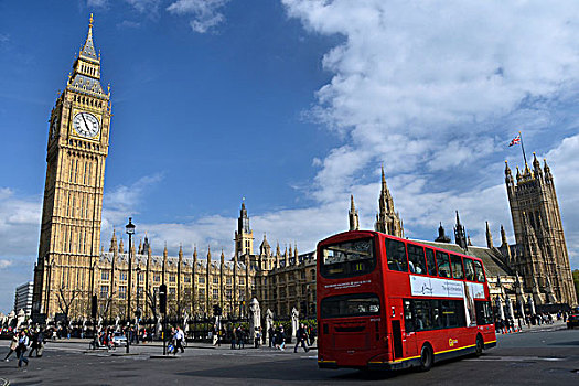 红色,双层巴士,正面,英国人,议会,伦敦,英格兰,英国,欧洲