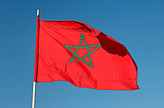 城市,马拉喀什,摩洛哥风情,旗帜