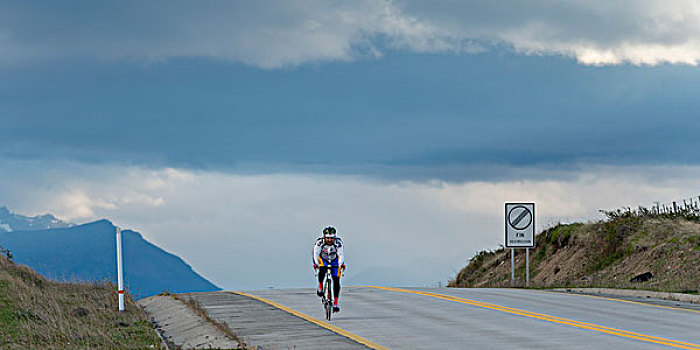 骑车,骑自行车,途中,巴塔哥尼亚,智利