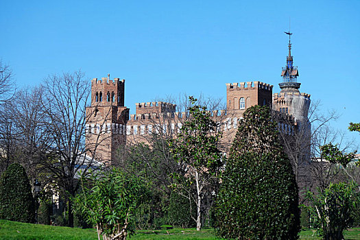 城堡,三个,龙,巴塞罗那