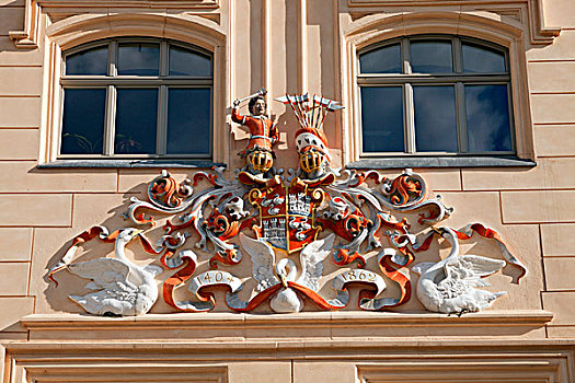 盾徽,市政厅,萨克森,德国,欧洲