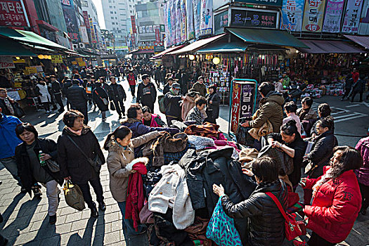 韩国,首尔,明洞,地区,街景