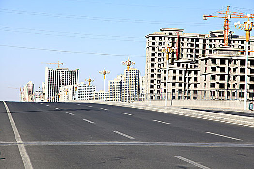 中国西部城市开发区道路