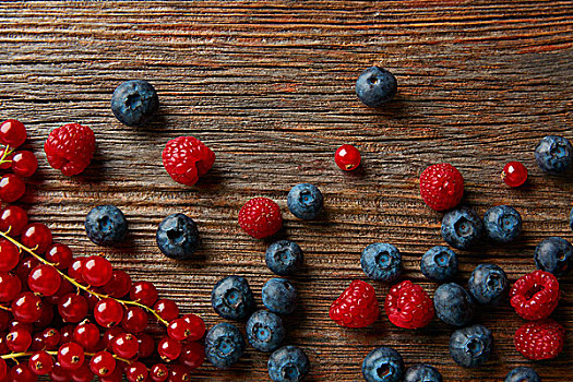 浆果,混合,木板,蓝莓,红醋栗,树莓