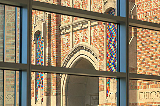 风景,窗户,靠近,入口,画廊,华盛顿大学,校园,西雅图,美国