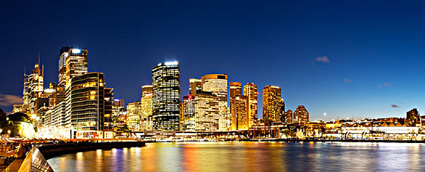 城市,悉尼,黄昏