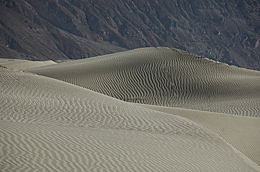 沙丘,沙漠,山脉,背景,山谷,查谟-克什米尔邦,印度