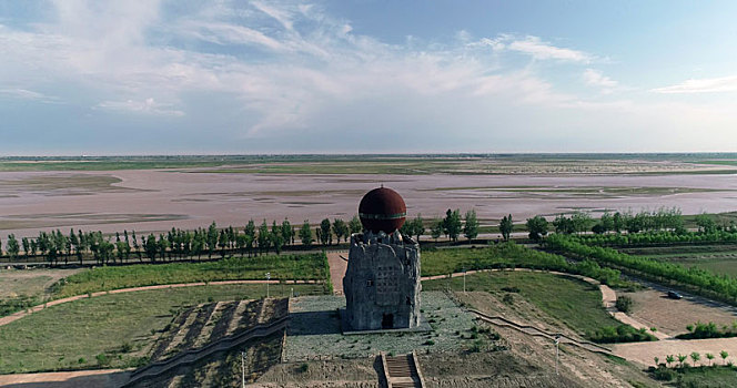 内蒙古五原,黄河至北点美景