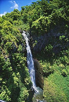 夏威夷,毛伊岛,瀑布,斜坡,哈雷阿卡拉火山,高处