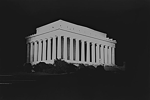 林肯纪念堂,夜晚,华盛顿特区,美国,林肯,纪念,纪念建筑,历史,地标