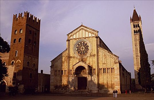 大教堂,一个,罗马式,教堂,意大利北部