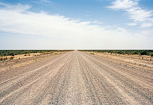 笔直,乡间小路,潘帕斯草原,阿根廷