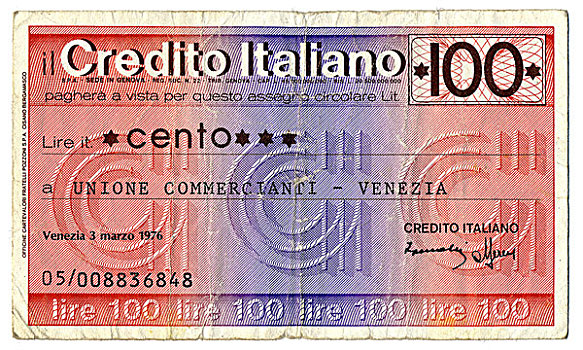 威尼斯,意大利,转移,钱,检查,低,价值,紧急,纸,里拉,欧洲