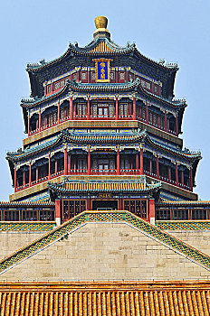 塔,佛教,香,南方,颐和园,北京,中国