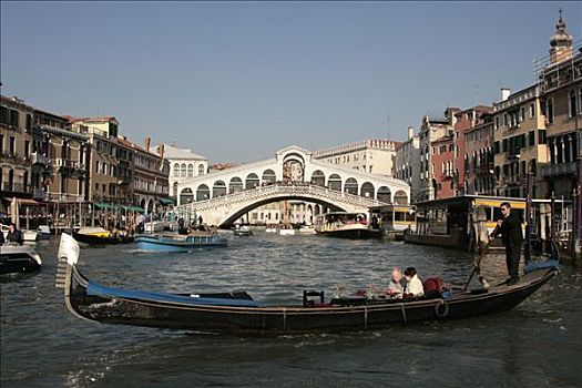 大运河,威尼斯,意大利,正面,小船
