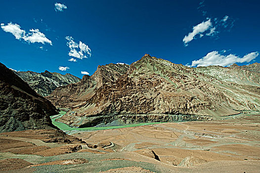 印度,拉达克,山谷,景色,风景,印度河