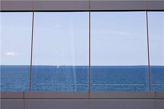海洋,反射,窗户