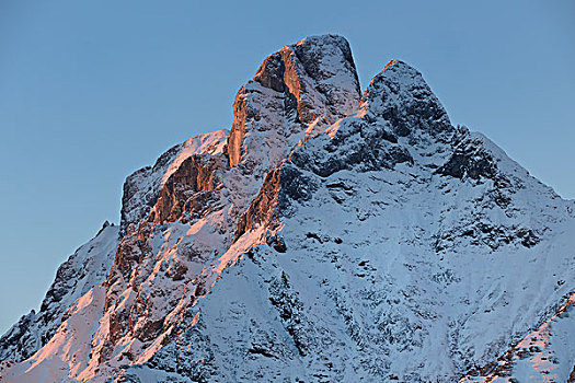 山,日落,山区,施蒂里亚,奥地利,欧洲