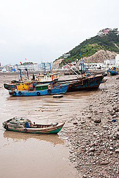 渔船,海边,乐清湾,浦岐,退潮
