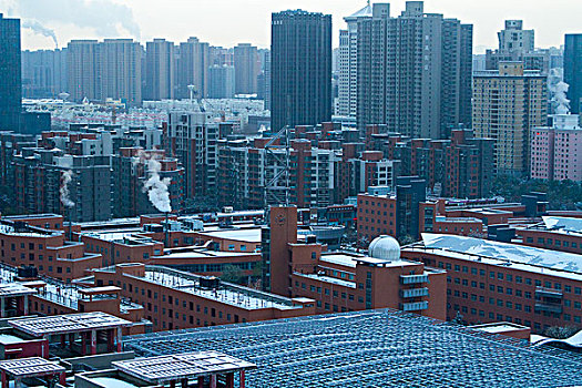 城市雪景