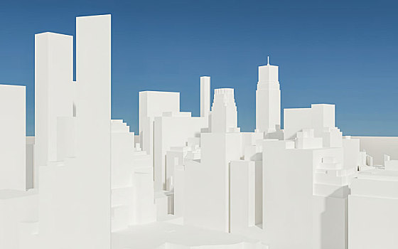立体几何图形组合城市建筑模型
