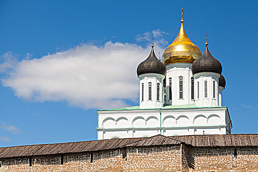 圣三一大教堂,普斯科夫,克里姆林宫,古老,俄国东正教堂