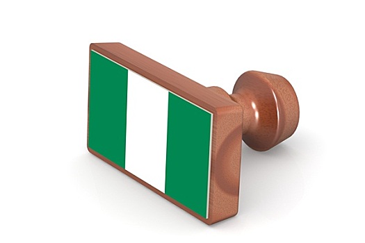 木质,图章,尼日利亚,旗帜