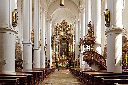 圣坛,寺院,教堂,施特劳宾,下巴伐利亚,巴伐利亚,德国,欧洲