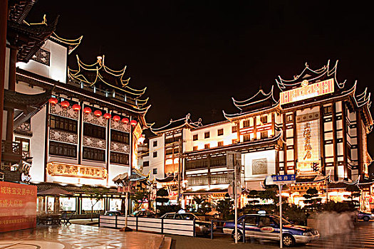 豫园,商业中心,夜晚,上海,中国