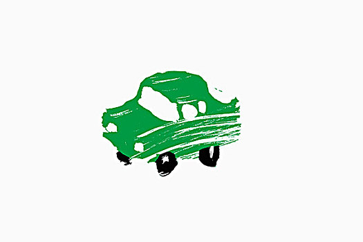 插画,图像,绿色,汽车,白色背景