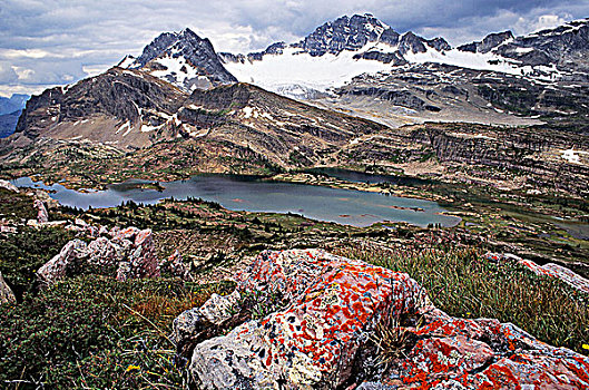 石灰石,湖,高度,落基山脉,省立公园,不列颠哥伦比亚省,加拿大