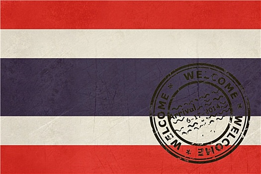 欢迎,泰国,旗帜,护照